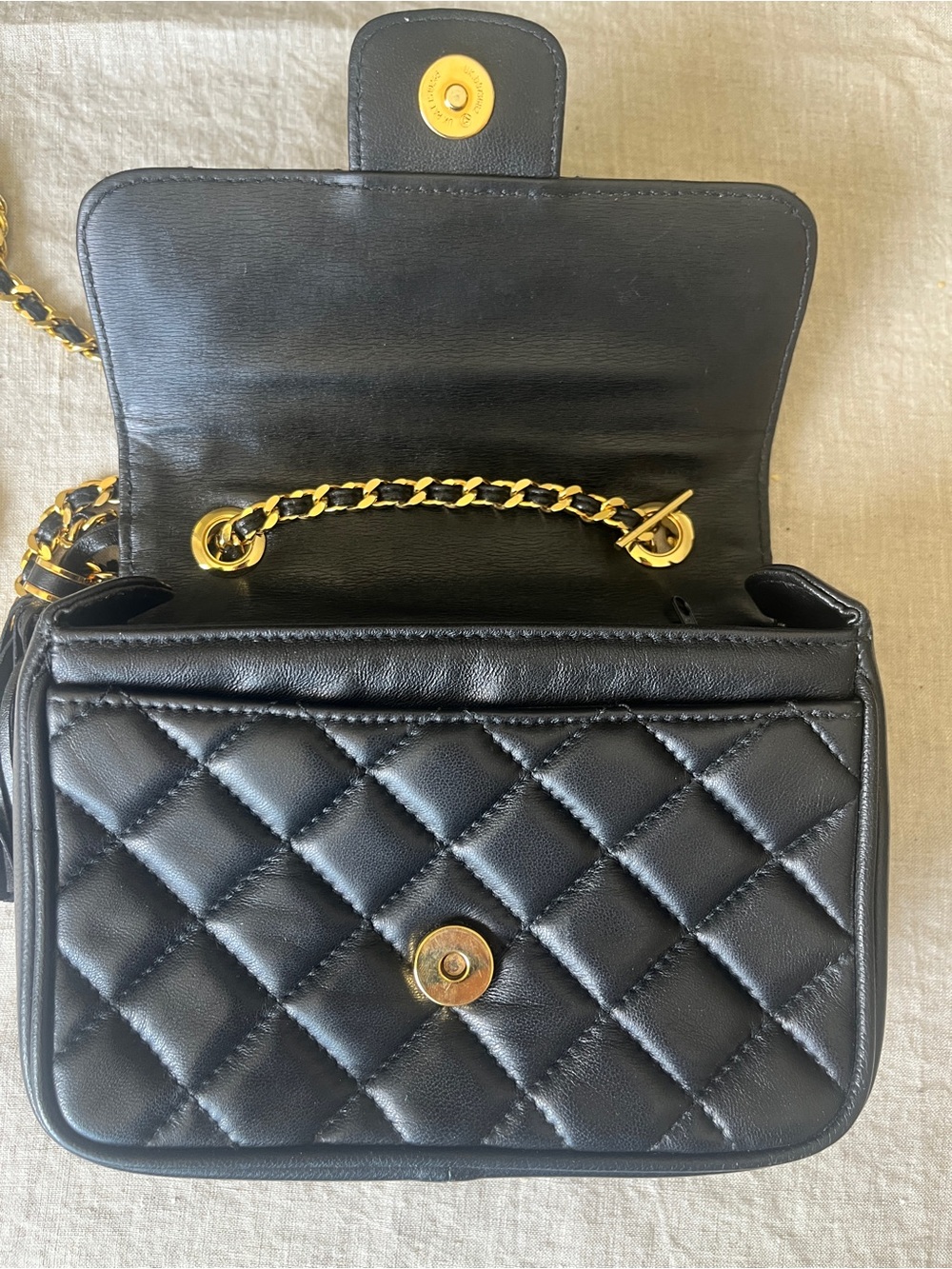 Givenchy Black Quilted Crossbody Bag with Gold Chain- VeryGood Condition - Picture 16 of 16
